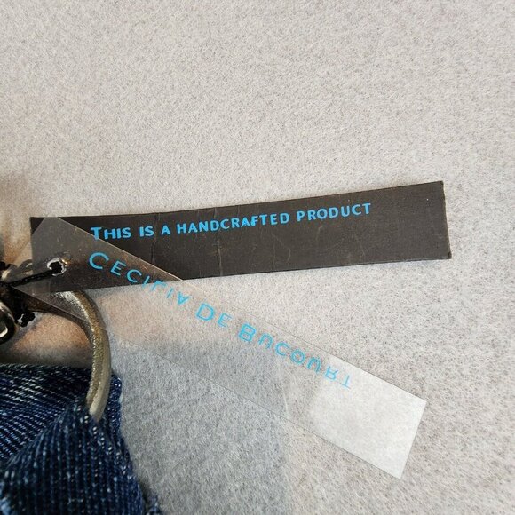 Cecilia De Bucourt Harrow Studded Denim Hobo Tote Distressed Leather Fringe‎ NEW - Picture 12 of 16